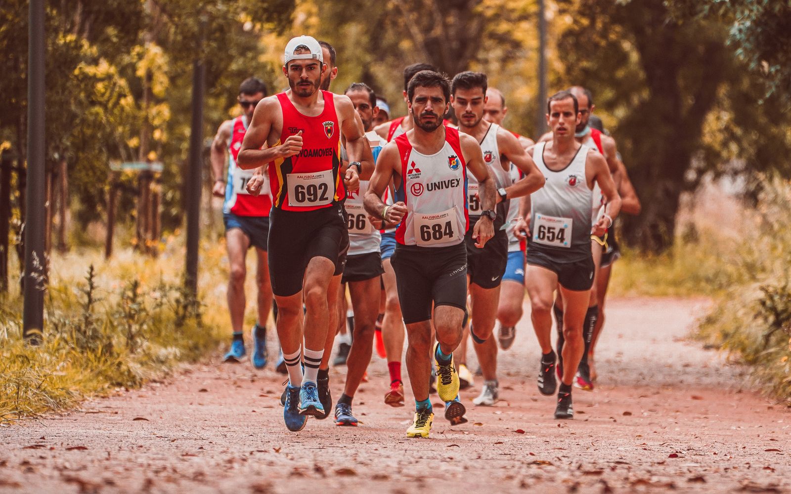 Endurance athletes competing